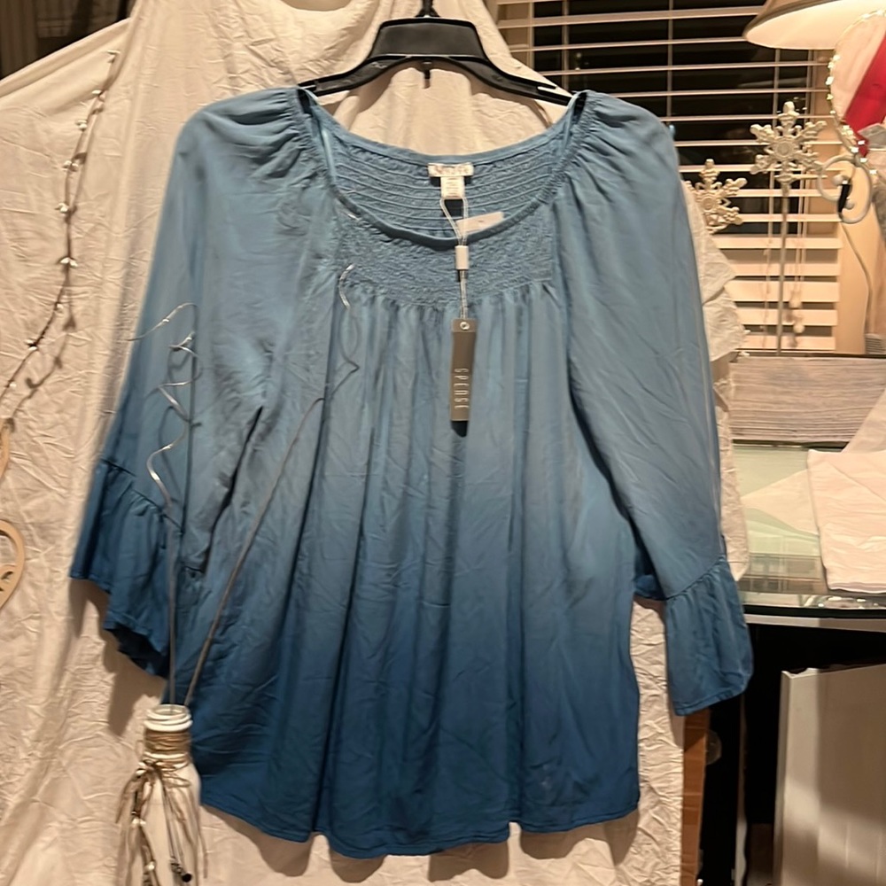 Shades of blue top by Spense. Size medium